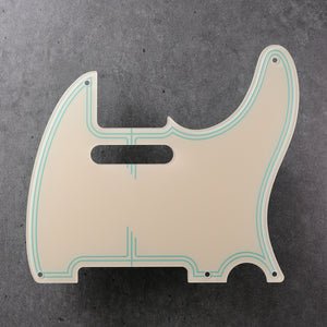 Streamline - Telecaster Pickguard - Pearly Surf Green on Ivory