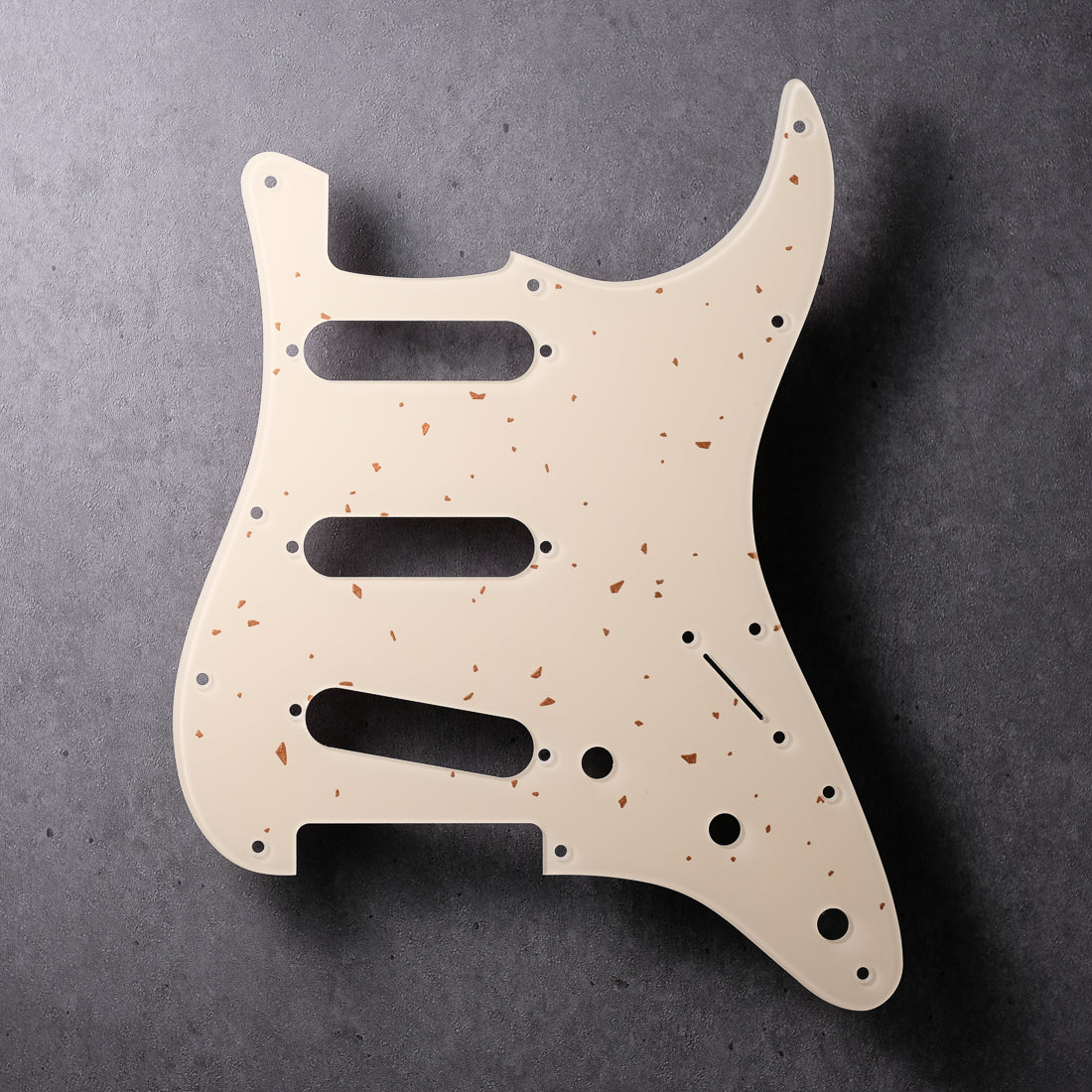 Speckled - Stratocaster Pickguard - Copper on Ivory Plexi
