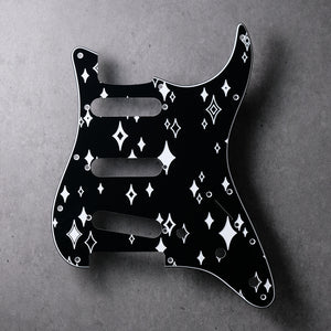 Sleepwalk - Stratocaster Pickguard - Black/White/Black