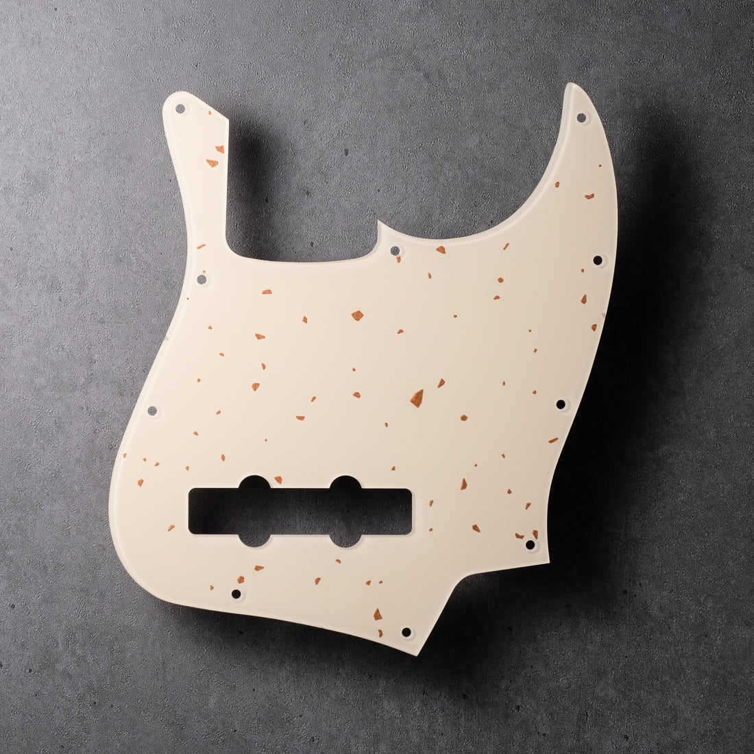 Speckled - Jazz Bass Pickguard - Copper on Ivory Plexi