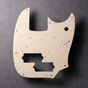 Speckled - Mustang Bass PJ Pickguard - Copper on Ivory Plexi
