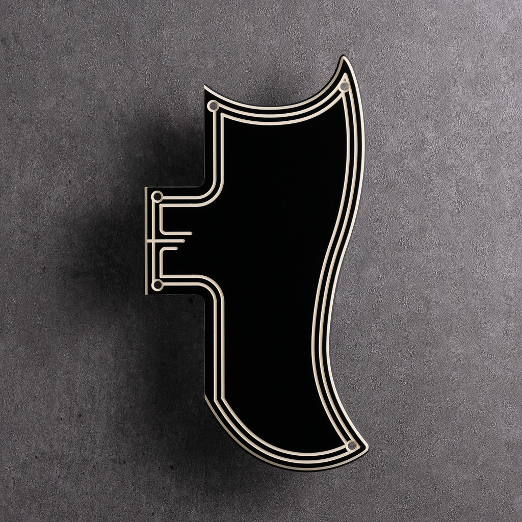 STREAMLINE - SG '61 Pickguard (Long guard style) - Black/Cream/Black
