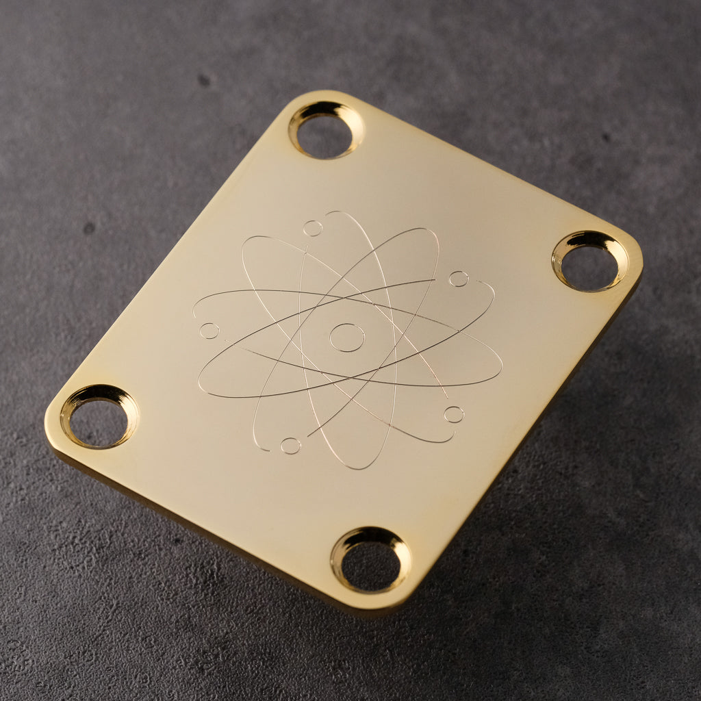 ATOMIC RINGS - Engraved Neckplate - GOLD