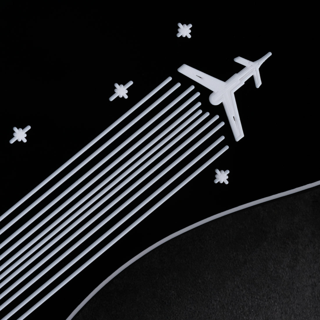 Rockets Away - Cabronita Pickguard - Black/White/Black