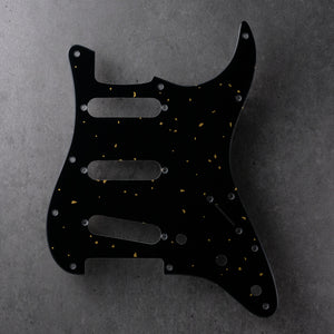 Speckled - Stratocaster Pickguard - Gold on Black Plexi