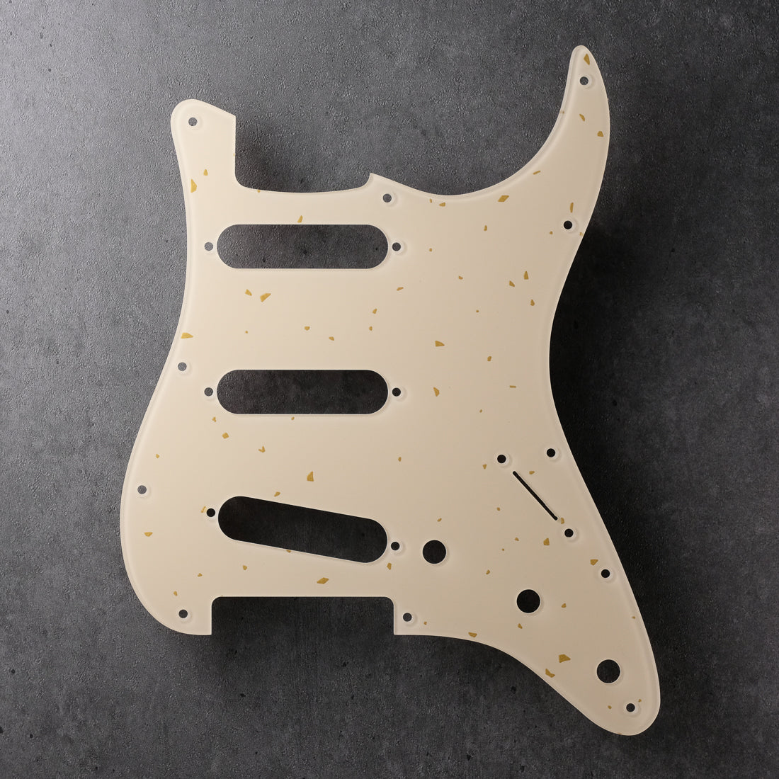 Speckled - Stratocaster Pickguard - Gold on Ivory Plexi
