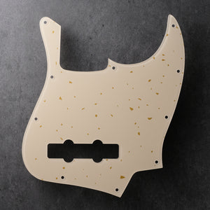 Speckled - Jazz Bass Pickguard - Gold on Ivory Plexi