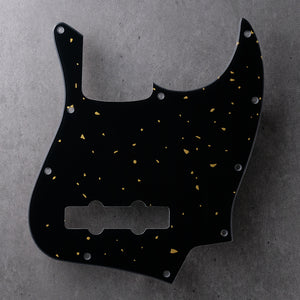 Speckled - Jazz Bass Pickguard - Gold on Black Plexi