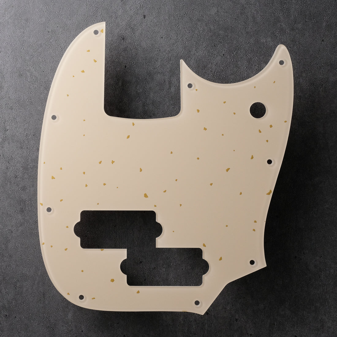 Speckled - Mustang Bass PJ Pickguard - Gold on Ivory Plexi