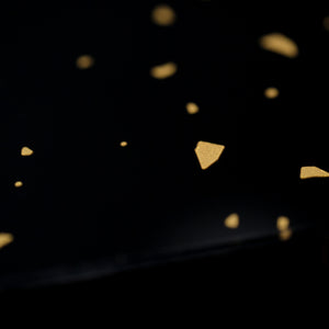 Speckled - Precision Bass Pickguard - 13-hole - Gold on Black Plexi