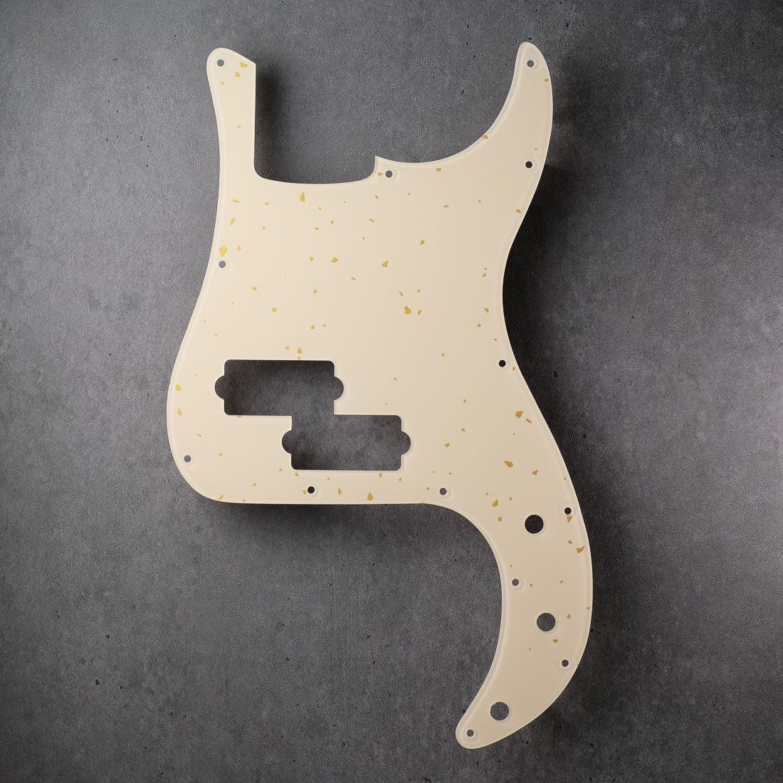 Speckled - Precision Bass Pickguard - 13-hole - Gold on Ivory Plexi