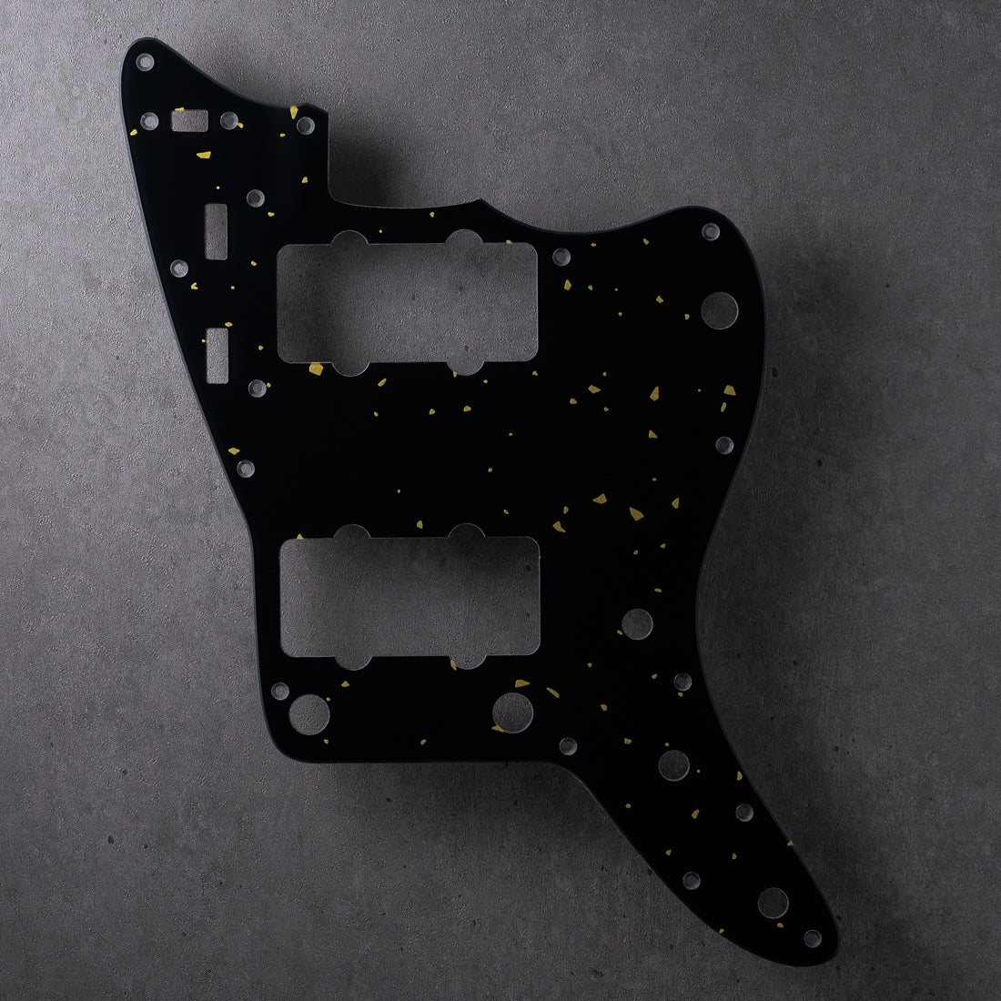 Speckled - Jazzmaster Pickguard - Gold on Black Plexi