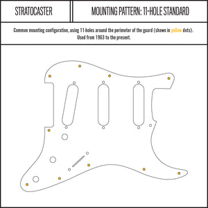 Broken Arrow - Stratocaster Pickguard - Black/Cream/Black