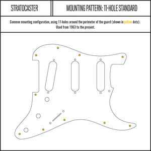 Speckled - HSS Stratocaster Pickguard - Gold on Black Plexi