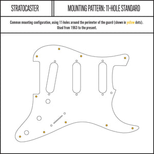 Parchment/Black/Parchment - HSS Stratocaster Pickguard - 3-ply Vinyl