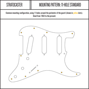 Eames Dots - Stratocaster Pickguard - Black/White/Black