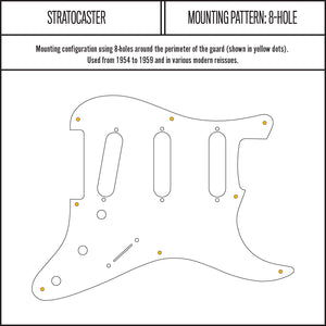 Maybellene - Stratocaster Pickguard - Pearl White on White Acrylic