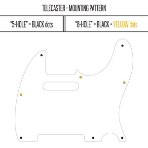 Barkcloth - Telecaster Pickguard - Brown on Ivory