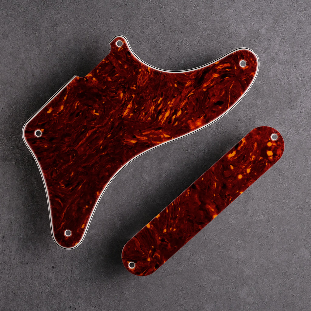 Tort Mars Red - Cabronita Pickguard and Backplate Set - 4-ply Celluloid