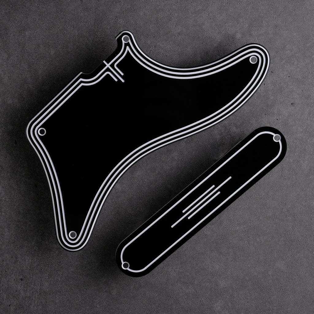 STREAMLINE - Cabronita Pickguard and Backplate Set - Black/White/Black