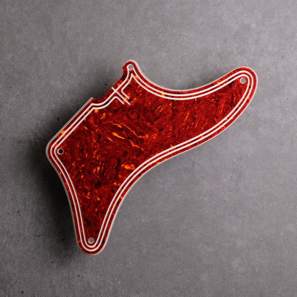 STREAMLINE - Cabronita Pickguard and Backplate Set - Tort Mars Red 4-ply