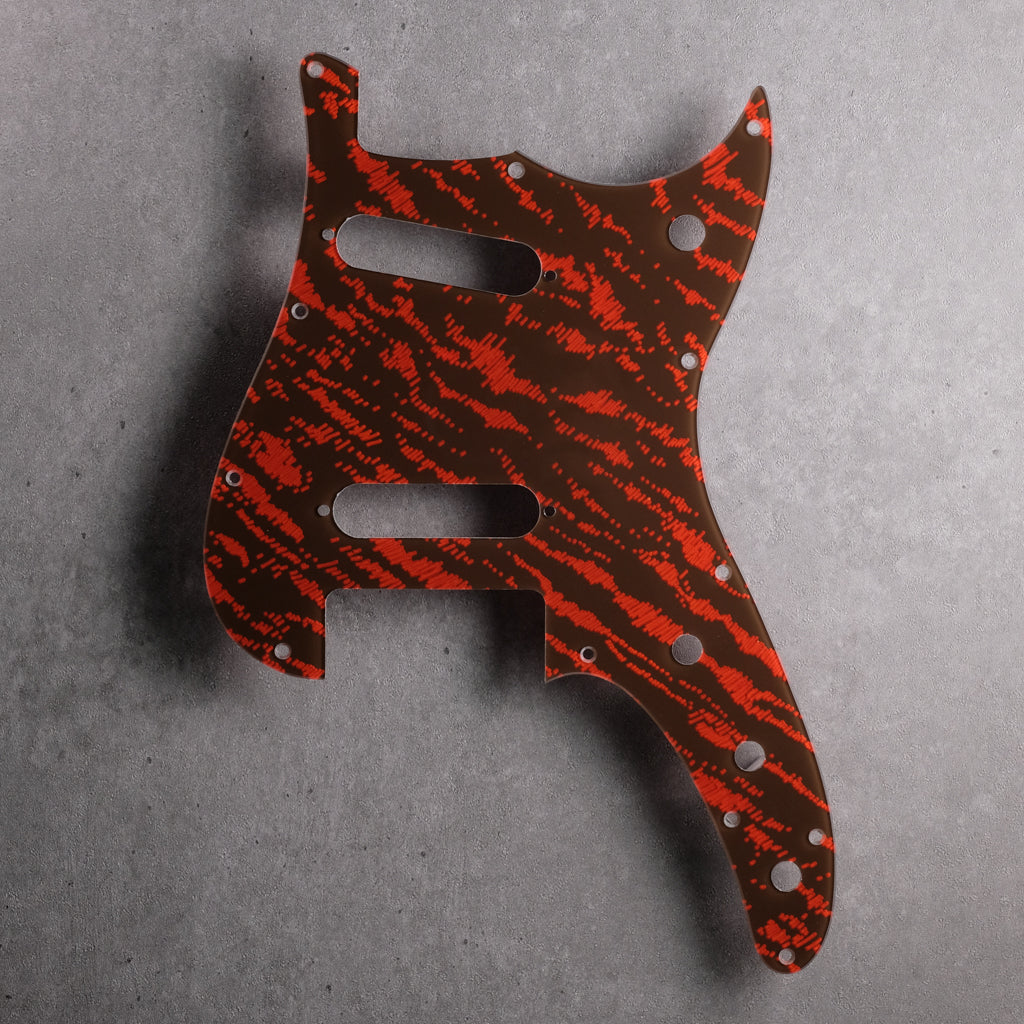 Tiger Tide - Duosonic S/S Pickguard - Mars Red on Brown Acrylic