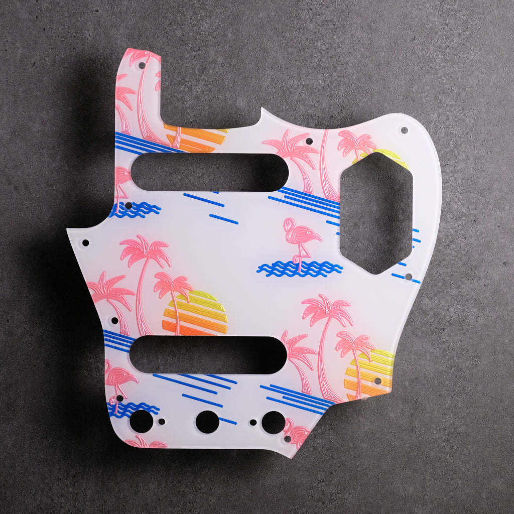 Miami Slice - Jaguar Pickguard - White