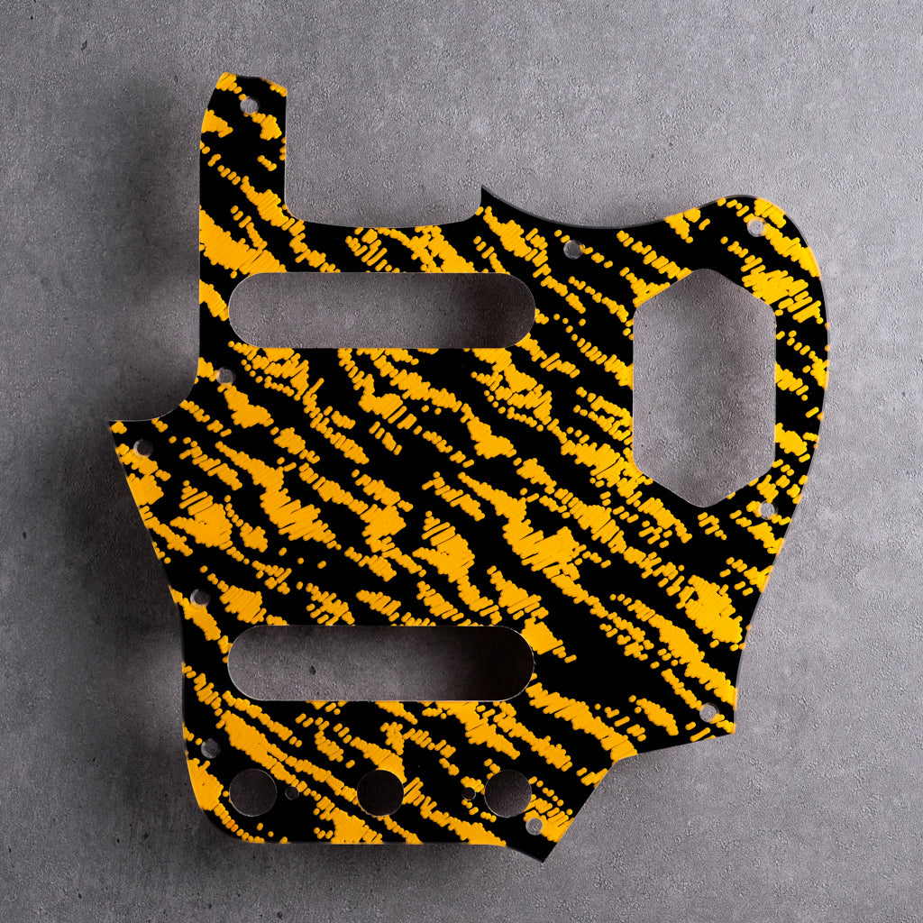 Tiger Tide - Jaguar Pickguard - Yellow on Black Acrylic