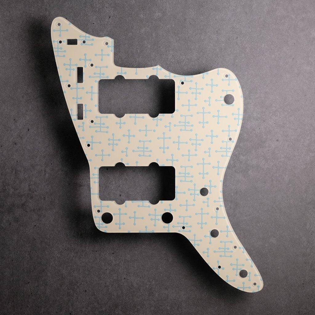 Eames Dots - Jazzmaster Pickguard - Sonic Blue on Ivory