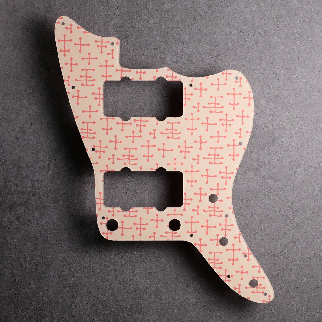Eames Dots - Jazzmaster Pickguard - Coral on Ivory