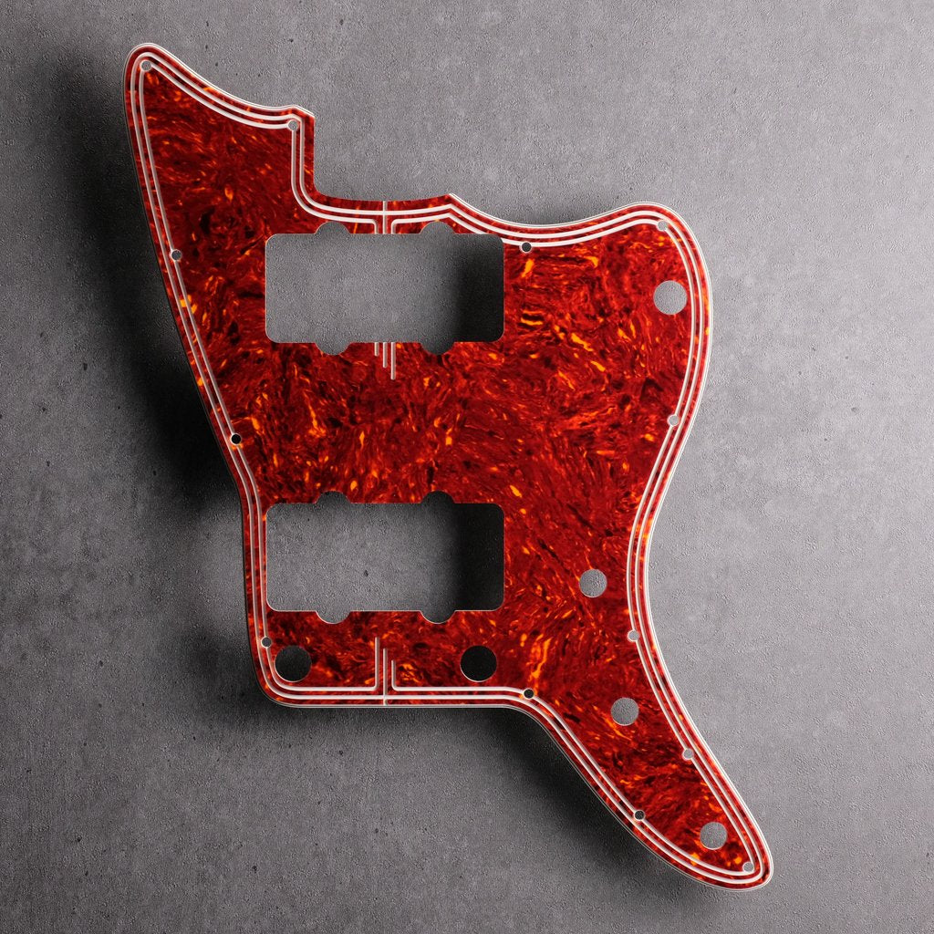 Streamline - Jazzmaster Pickguard - Tort Mars Red - Genuine 4-ply Celluloid