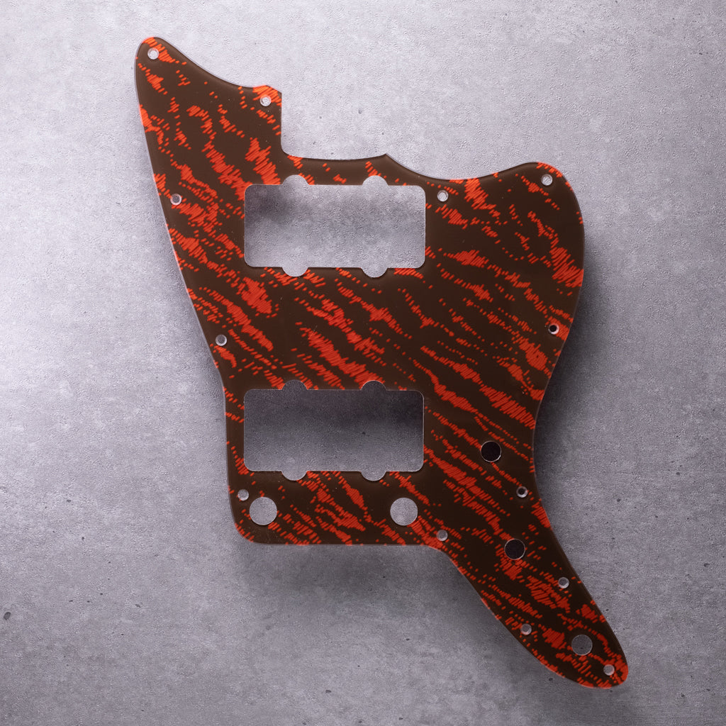 Tiger Tide- Jazzmaster Pickguard - Mars Red on Brown