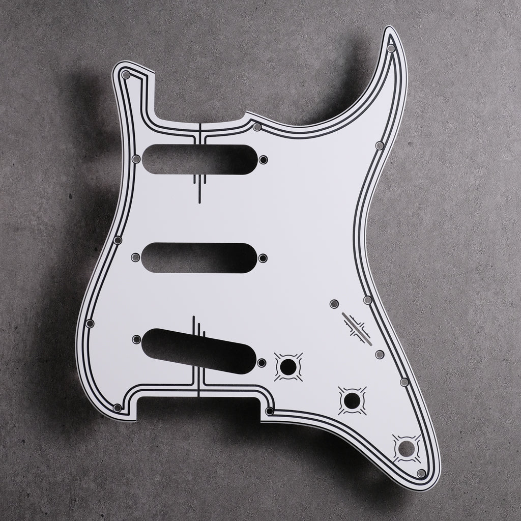 Streamline - Stratocaster Pickguard and Tremolo Cover - White/Black/White
