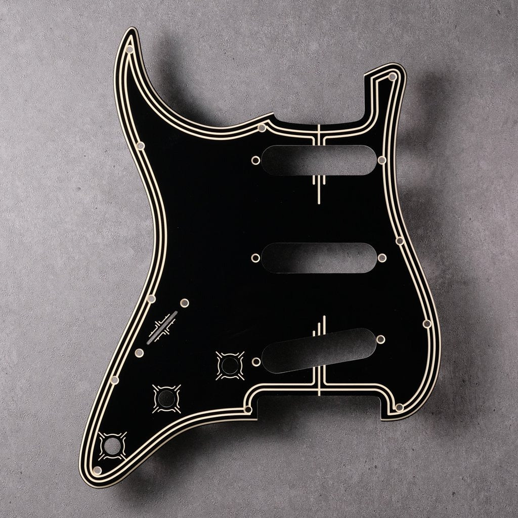 Streamline - Left-handed - Stratocaster Pickguard - Black/Cream/Black