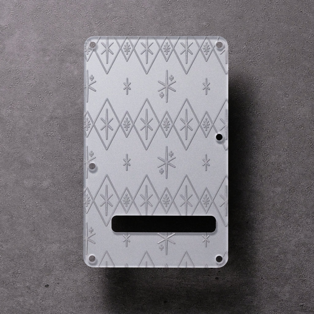 Maybellene - Stratocaster Pickguard and Trem Cover - Metallic Silver on Silver Acrylic