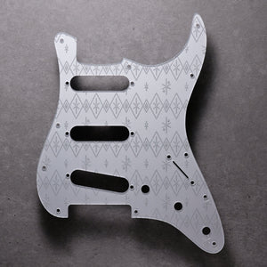 Maybellene - Stratocaster Pickguard and Trem Cover - Metallic Silver on Silver Acrylic