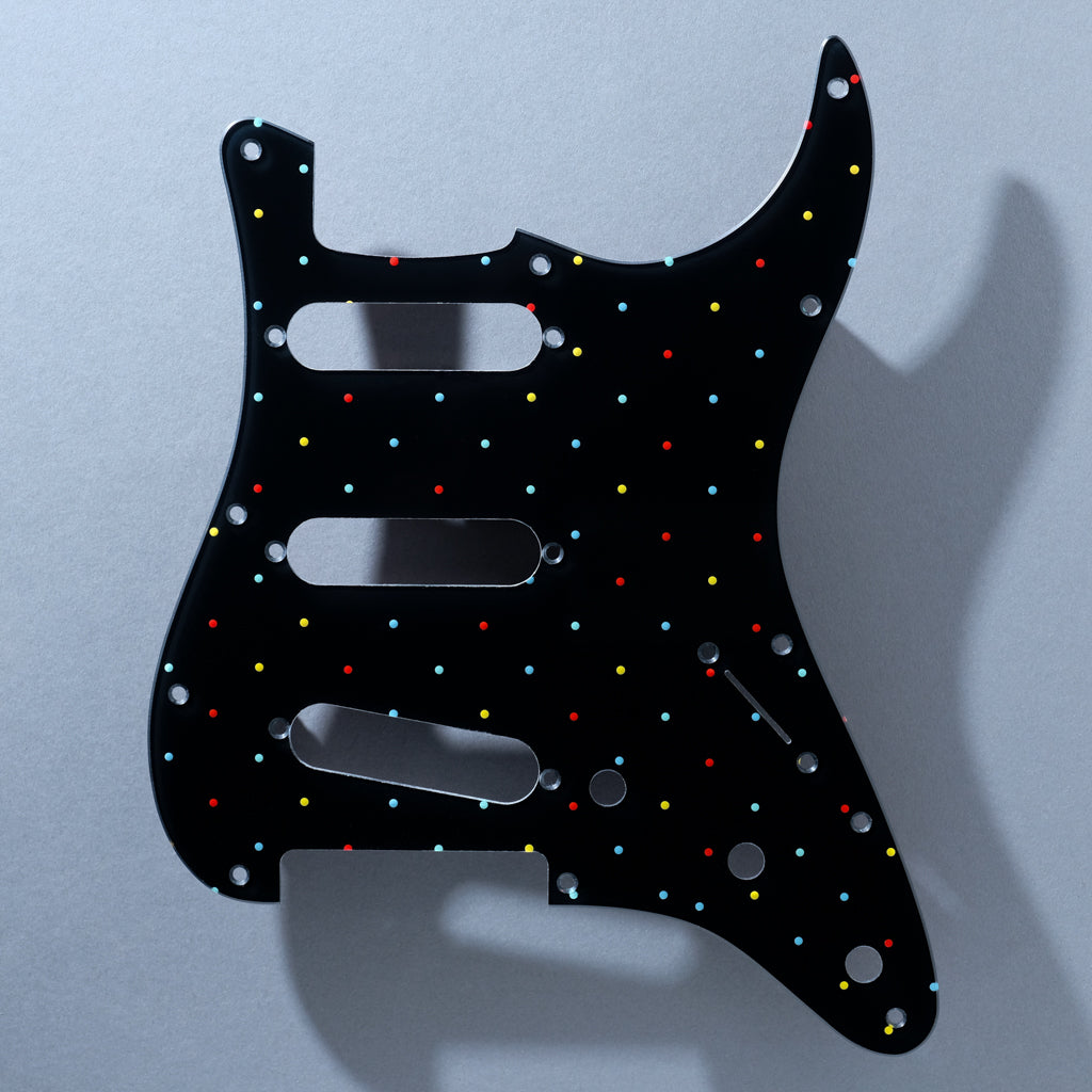 Dots at the Beach - Stratocaster Pickguard - Black