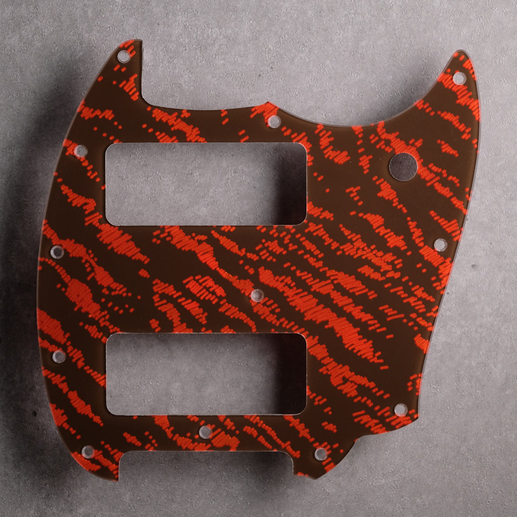 Tiger Tide - Mustang 90 Pickguard [Offset Series] - Mars Red on Brown