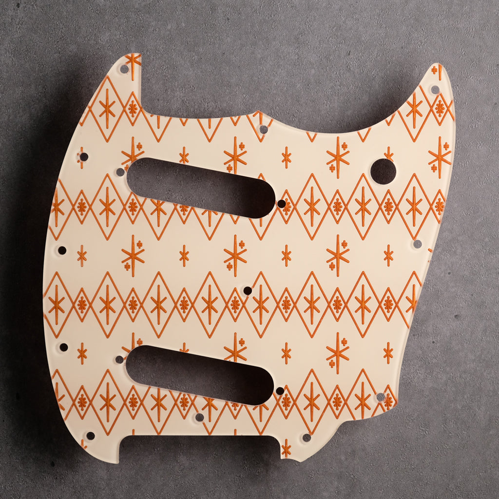 Maybellene - Mustang S/S Pickguard [Offset Series] - Copper on Ivory Acrylic