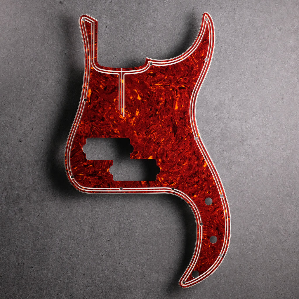 Streamline - Precision Bass Pickguard - 13-hole - Tort Mars Red - 4-ply Celluloid