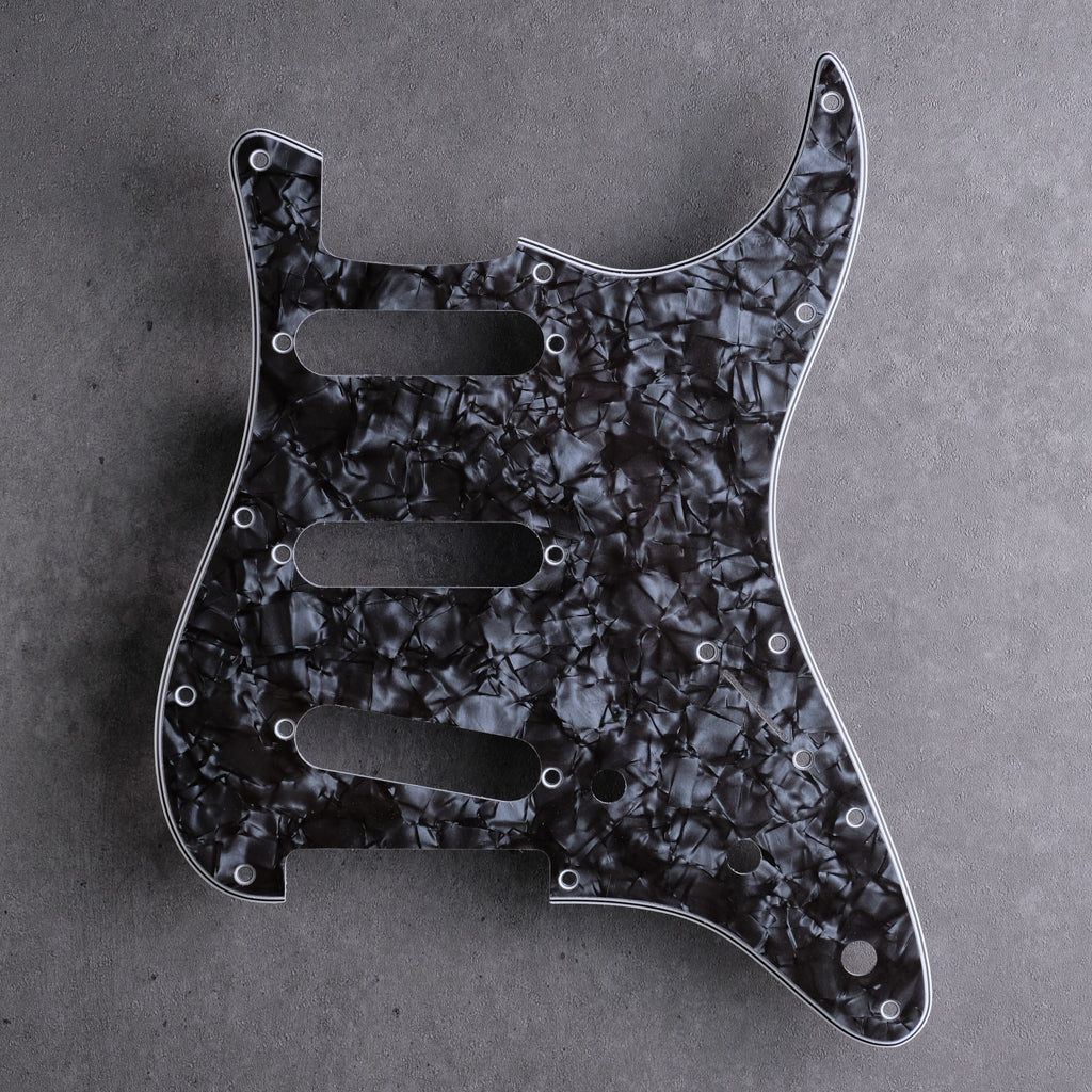 Pearloid Black - Stratocaster Pickguard - 4-ply Vinyl