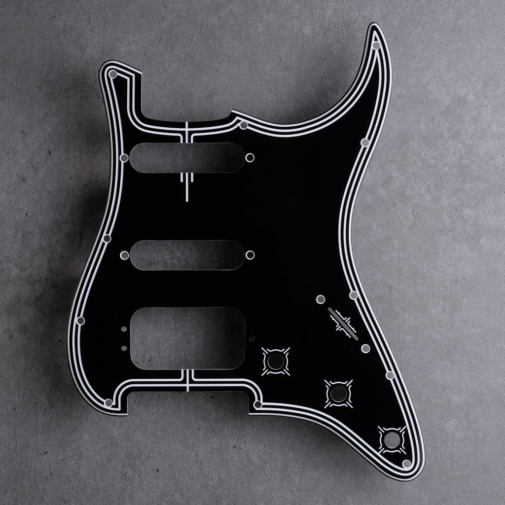 Streamline - Stratocaster FH/S/S Pickguard - Black/White/Black