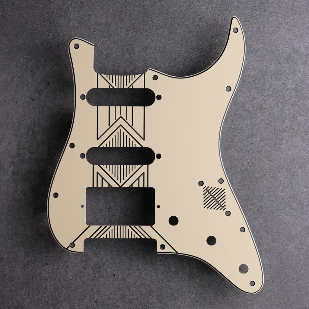 Broken Arrow - Stratocaster Pickguard HSS - Cream/Black/Cream