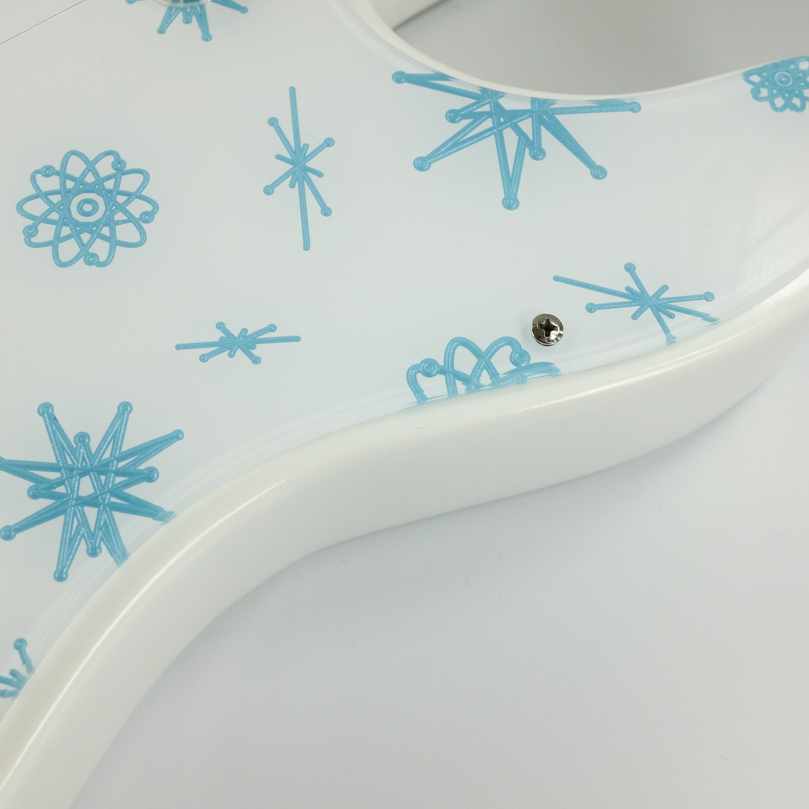 ATOMIC AGE - Ice Blue Metallic on White Acrylic