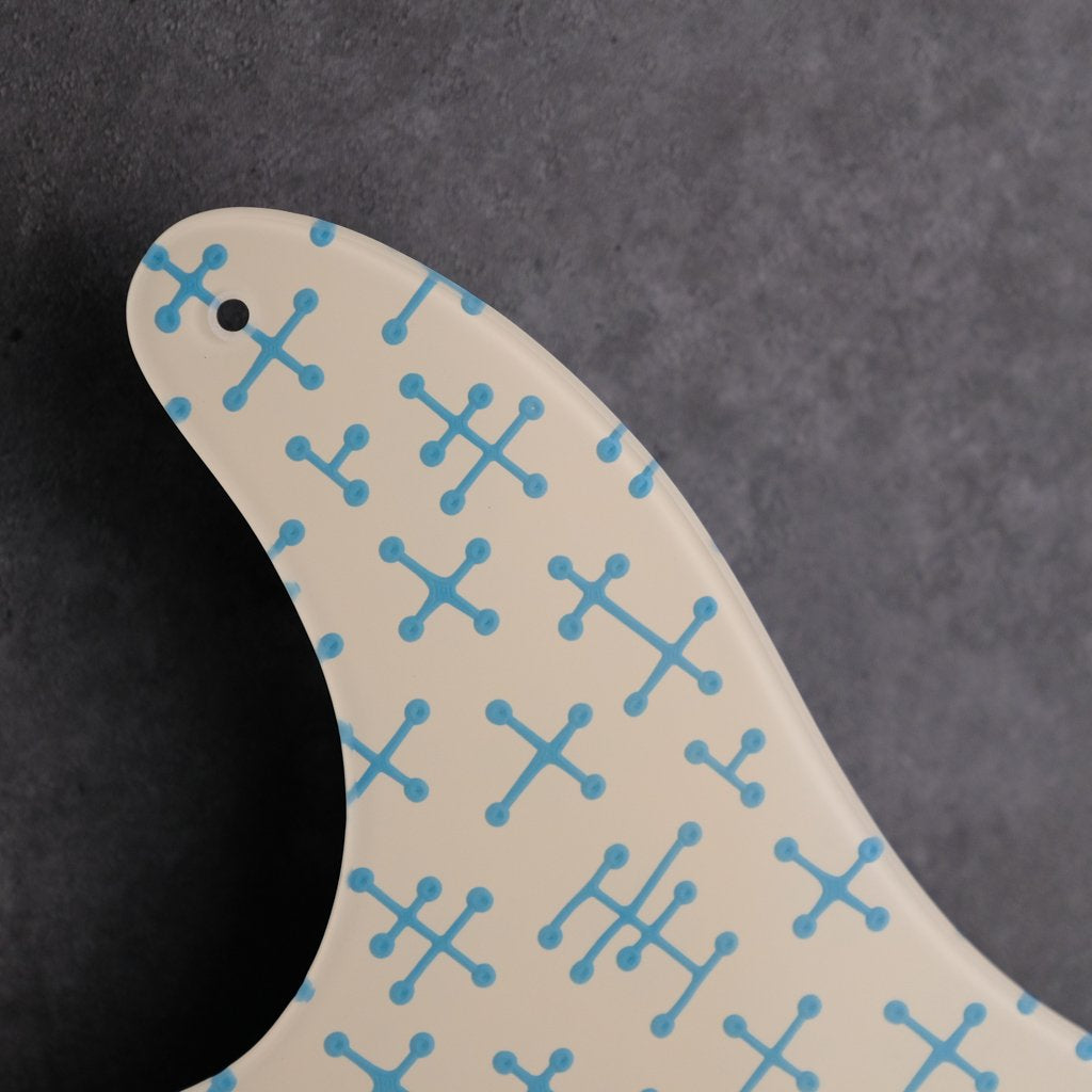 Eames Dots - Telecaster Pickguard - Daphne Blue on Ivory