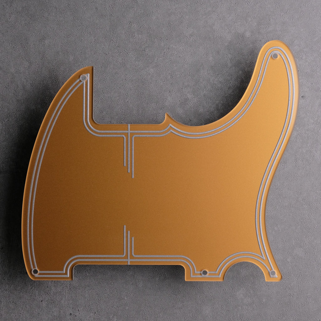 Streamline - Telecaster Pickguard - Silver on Deep Gold