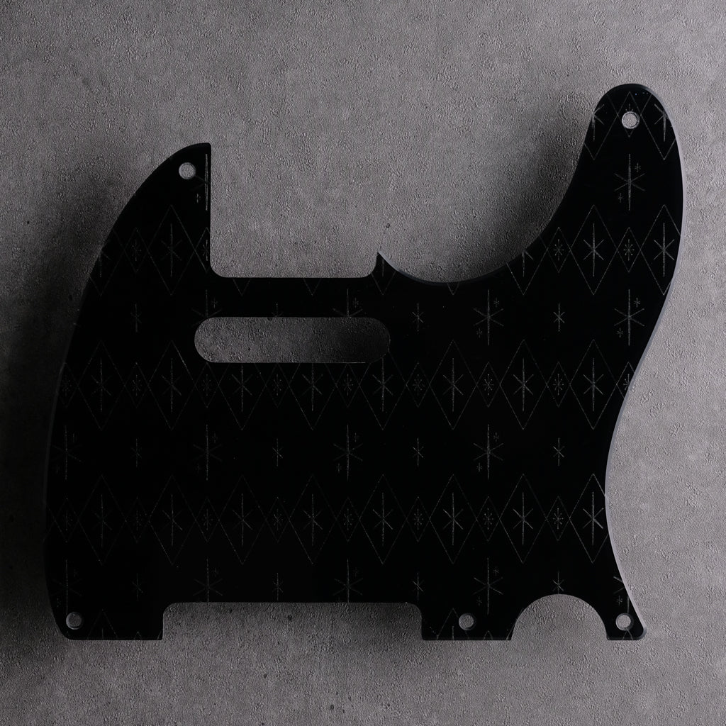 Maybellene - Telecaster Pickguard - Charcoal Frost Metallic on Black