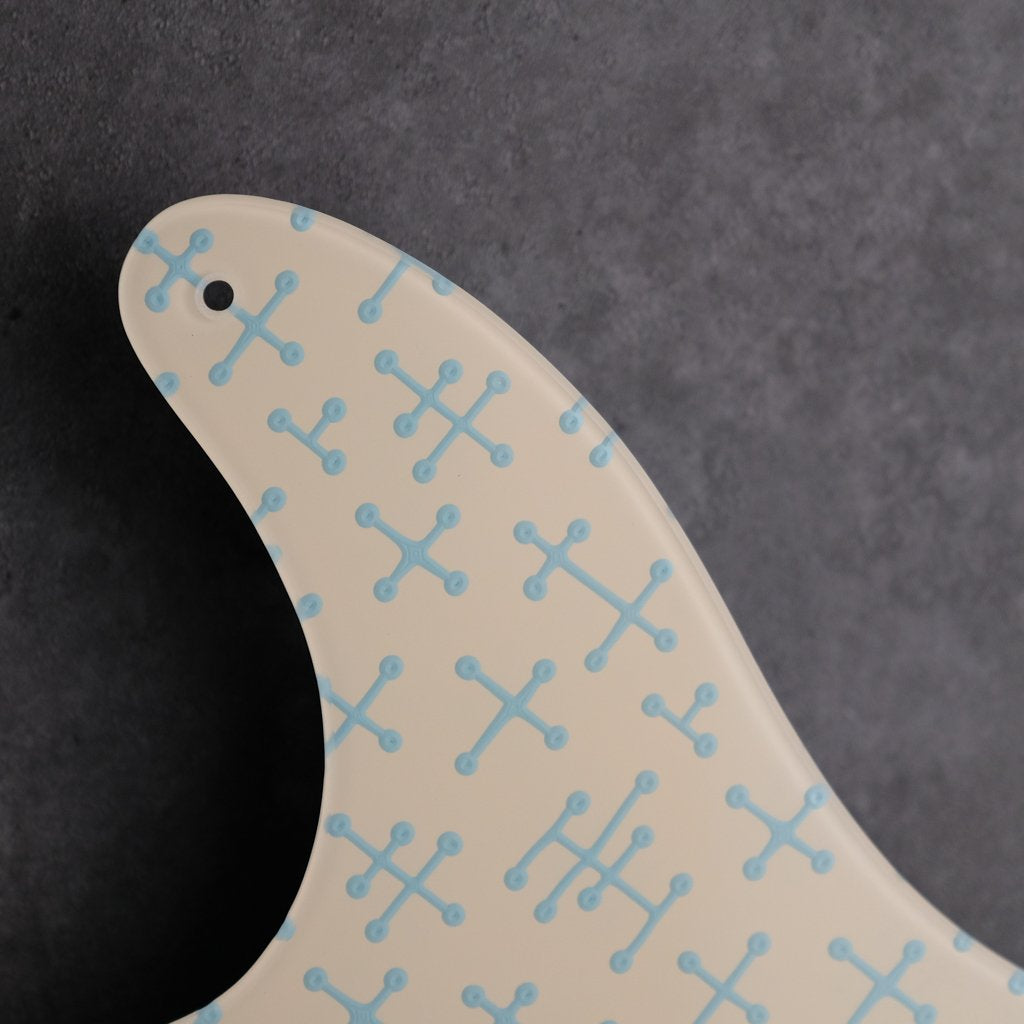 Eames Dots - Telecaster Pickguard - Sonic Blue on Ivory