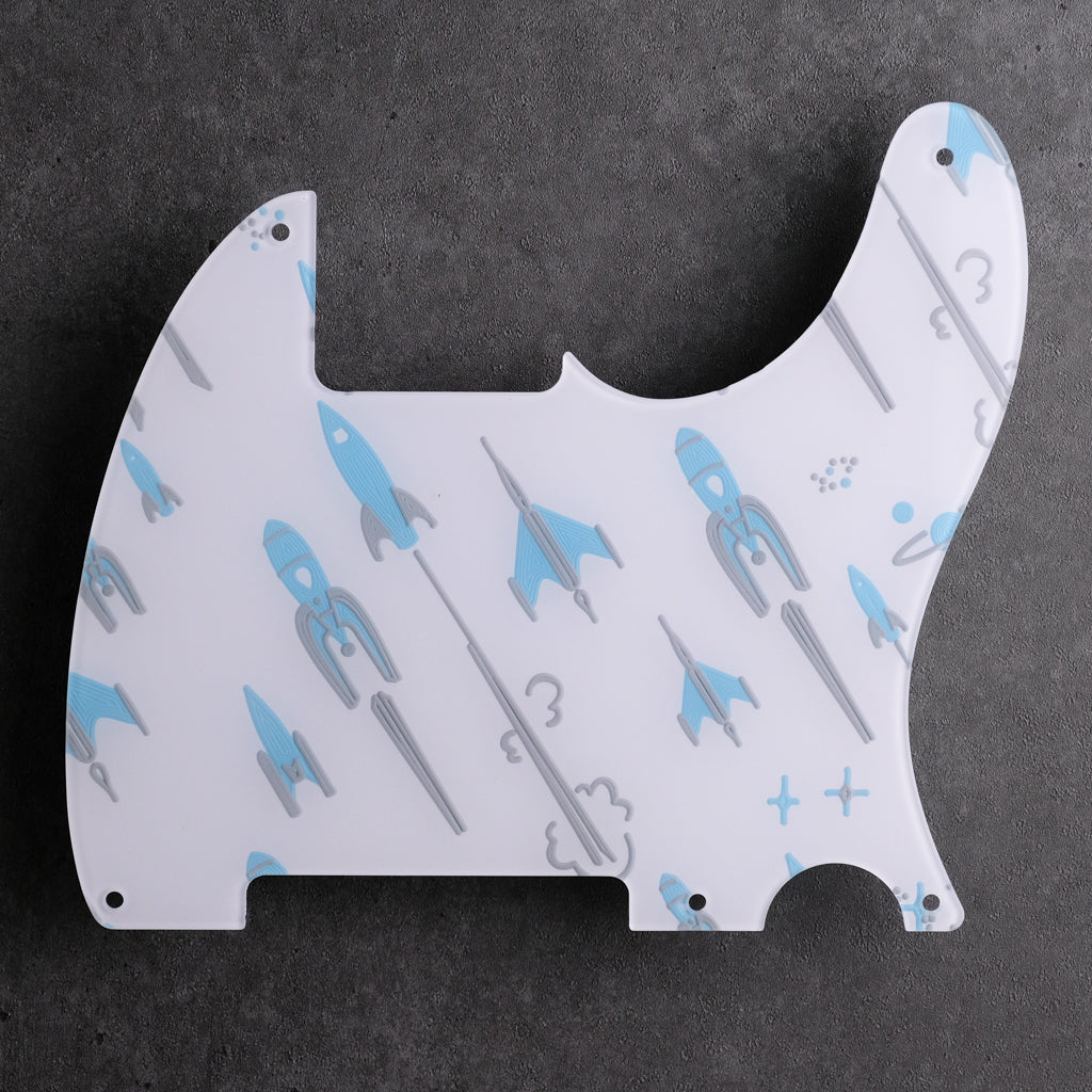 Rocket 88 Telecaster Pickguard - White