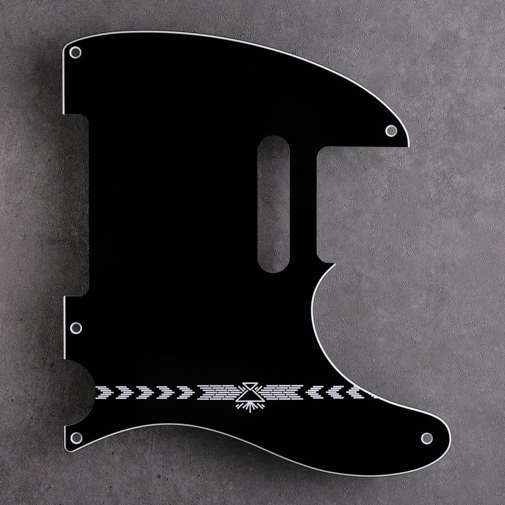 Redtail Stripe - Telecaster Pickguard - Black/White/Black